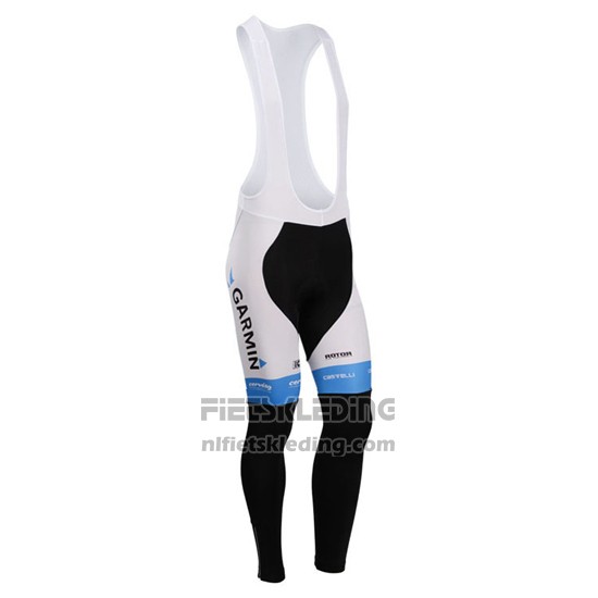 2014 Fietskleding Garmin Sharp Lichtblauw en Wit Lange Mouwen en Koersbroek